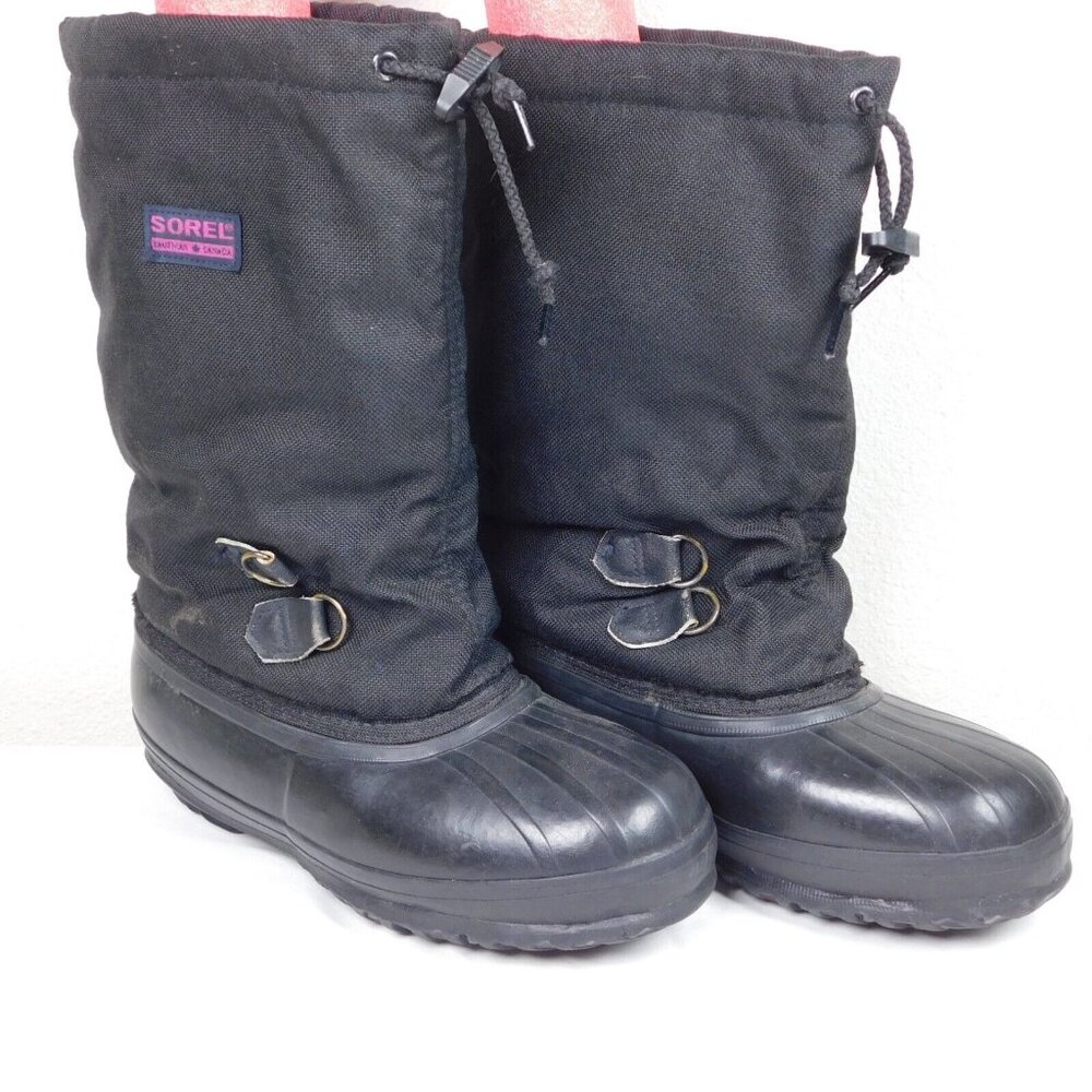 Sorel Kaufman Canada Womens Black Drawstring Round Toe Winter Boots Size 6